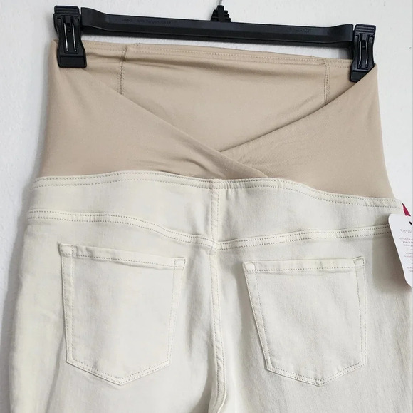 Isabel Maternity Crossover Panel Cream Skinny Jeans Size 8 (NWT) - Picture 5 of 10